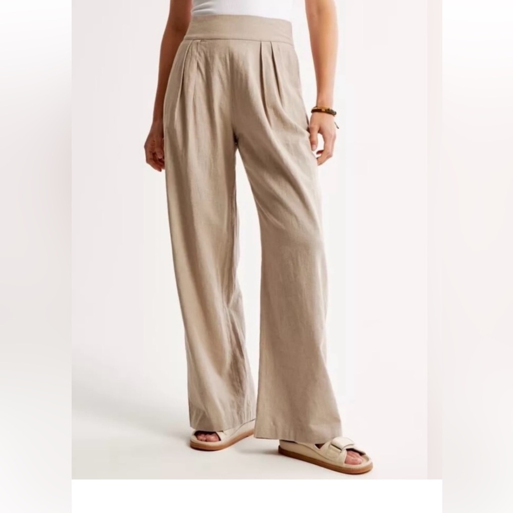 Linen blend ultra wide leg pant size large
